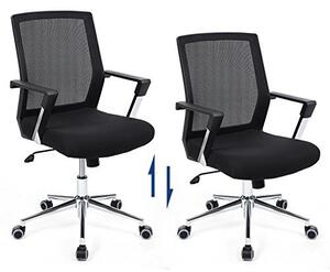 Irodai szék Songmics, fekete, 61x55x(92-102) cm