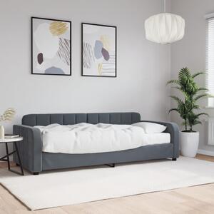 Sötétszürke bársony heverő matraccal 80 x 200 cm