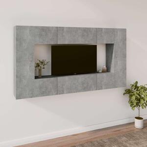 VidaXL 8 részes betonszürke szerelt fa TV-szekrényszett