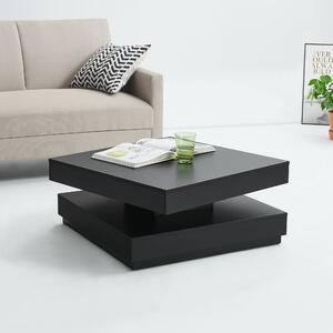 En.casa Dohányzóasztal forgatható asztallappal Florenz 76x76x38 cm Fekete