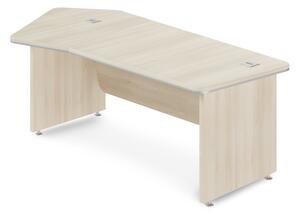 TopOffice Premium ergonomikus asztal 227,1 x 109,6 cm, bal, világos akác