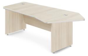 TopOffice Premium ergonomikus asztal 227,1 x 109,6 cm, jobb, világos akác