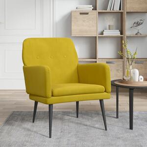 VidaXL sárga bársonyfotel 62x79x79 cm