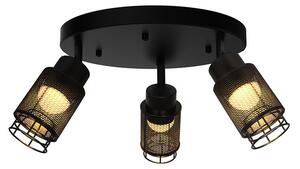 V-TAC mennyezeti dekoratív kerek 3x6W LED lámpatest, meleg fehér, fekete - SKU 24119
