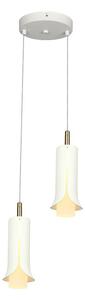V-TAC mennyezeti dekoratív kerek 2x5W LED lámpatest, meleg fehér, homokfehér - SKU 24135