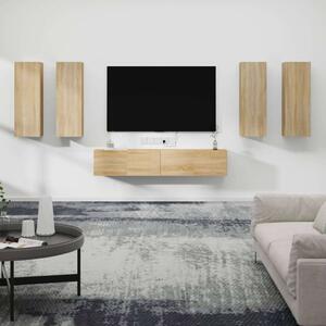 VidaXL Falra Szerelhető TV Szekrény Szett - Sonoma Tölgy - 6 részes
