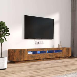 VidaXL 3 részes füstös tölgyszínű fa TV-szekrény szett LED-lámpákkal
