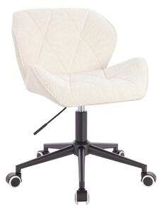 HR111K Krémszínű modern boucle szék fekete lábbal