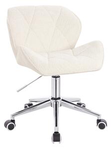 HR111K Krémszínű modern boucle szék krómozott lábbal