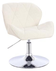 HR111N Krémszínű modern boucle szék krómozott lábbal
