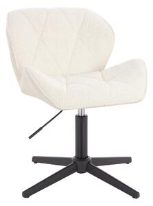 HR111CROSS Krémszínű modern boucle szék fekete lábbal
