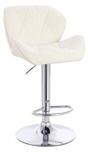 HR111W Krémszínű modern boucle szék krómozott lábbal