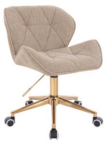 HR111K Latte modern boucle szék arany lábbal