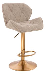HR111W Latte modern boucle szék arany lábbal