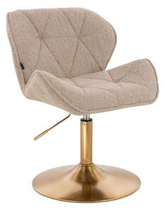 HR111N Latte modern boucle szék arany lábbal