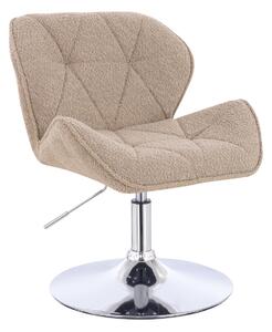 HR111N Latte modern boucle szék krómozott lábbal
