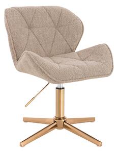 HR111CROSS Latte modern boucle szék arany lábbal