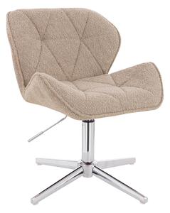 HR111CROSS Latte modern boucle szék krómozott lábbal