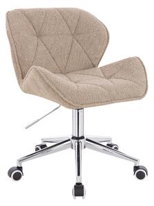 HR111K Latte modern boucle szék krómozott lábbal