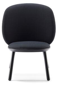 Naïve fekete fotel kőrisfa konstrukcióval és bőr részletekkel - EMKO