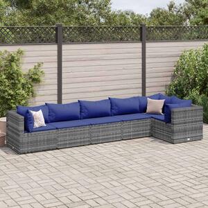 VidaXL Polyrattan Kerti Ülőgarnitúra - 6 részes - Szürke