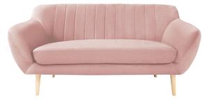 Sardaigne világos rózsaszín bársony kanapé, 158 cm - Mazzini Sofas