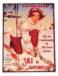 Fém falitábla 25x33 cm Ski – Antic Line