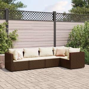VidaXL Polyrattan Kerti Ülőgarnitúra - 5 részes - Barna