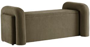 Jotex KOMORO 150 cm-es zöld kárpitozott pad, tárolóhelyiséggel