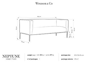 Neptune sötétszürke kanapé, 195 cm - Windsor & Co Sofas