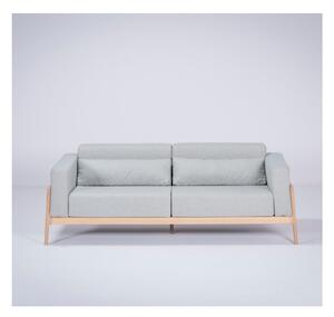 Fawn kékesszürke kanapé tölgyfából, 210 cm - Gazzda