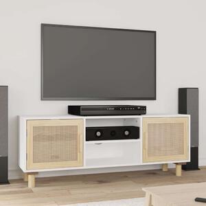 VidaXL TV-szekrény - Fehér Fenyőfa és Rattan - 105x30x40 cm