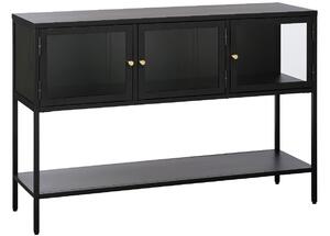 Fekete fém vitrin Unique Furniture Carmel 88 x 132 cm