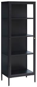 Fekete fém vitrin Unique Furniture Carmel 160 x 58 cm