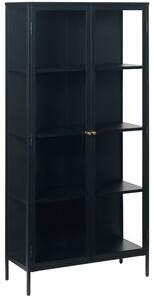 Fekete fém vitrin Unique Furniture Carmel 190 x 90 cm