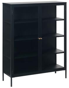 Fekete fém vitrin Unique Furniture Carmel 140 x 110 cm