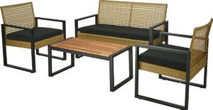 Gandia kerti bútor szett, 4 db, fém, PE rattan
