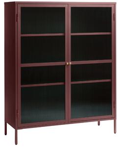 Borvörös fém vitrin Unique Furniture Bronco 140 x 111 cm