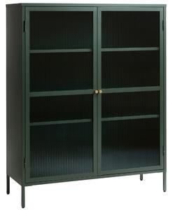 Sötétzöld fém vitrin Unique Furniture Bronco 140 x 111 cm