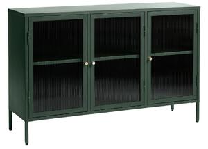 Sötétzöld fém vitrin Unique Furniture Bronco 85 x 132 cm