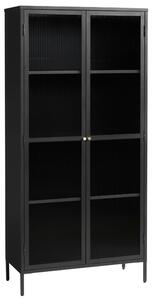 Fekete fém vitrin Unique Furniture Bronco 190 x 90 cm