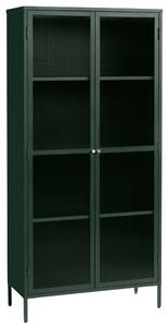 Sötétzöld fém vitrin Unique Furniture Bronco 190 x 90 cm