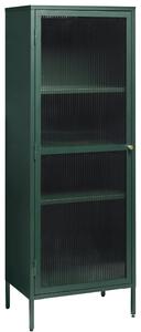 Sötétzöld fém vitrin Unique Furniture Bronco 160 x 58 cm