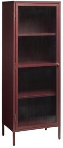 Borvörös fém vitrin Unique Furniture Bronco 160 x 58 cm
