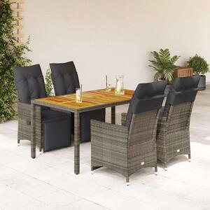 VidaXL Polyrattan Kerti Bútor - 5 részes szürke
