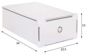 Cipőtartó doboz nyitható fiókkal, moduláris cipőrendező 34x22,5x13 cm