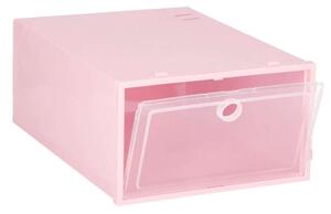 Cipőtartó doboz lenyitható fedéllel, cipőrendező, rózsaszín