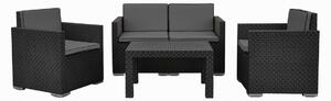 Rattan kerti szett, 4 db, antracit