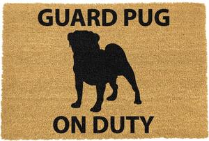 Guard Pug természetes kókuszrost lábtörlő, 40 x 60 cm - Artsy Doormats