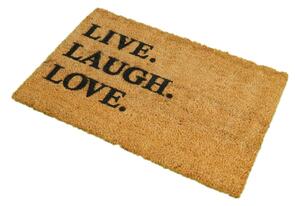 Live Laugh Love természetes kókuszrost lábtörlő, 40 x 60 cm - Artsy Doormats